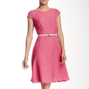 NWT Nine West Textured Cap Sleeve Burnout Dress